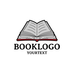 book hand drawn logo design