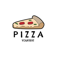 pizza hand drawn logo design