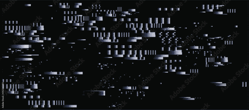Poster vhs glitched screen with flickering pixels. retro technology style background.