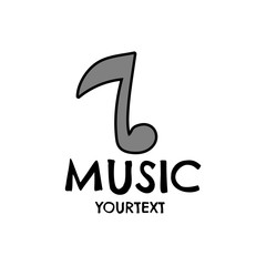 music hand drawn logo design