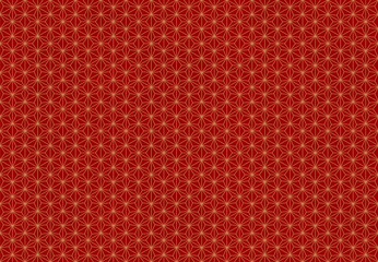 【和柄】麻の葉　赤