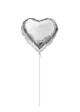 Silver helium balloon heart