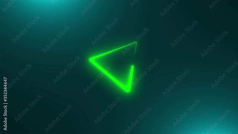 Poster many neon triangles in space, abstract computer generated backdrop, 3d rendering backdround