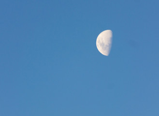 BRIGHT MOON IN THE BLUE SKY