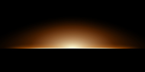 Gold glowing light on a black background