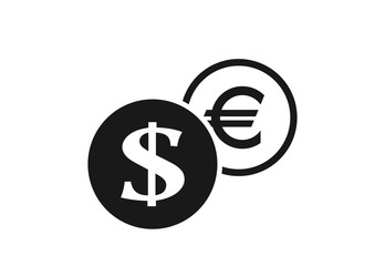 dollar to euro currency exchange icon. money exchange sign.