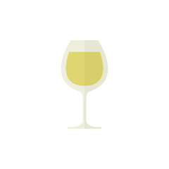glass of wine flat icon, vector illustration