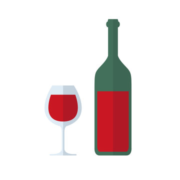 wine flat icon, vector illustration