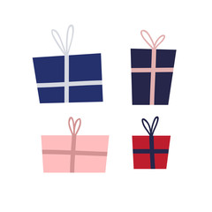 gift box flat icon, vector illustration