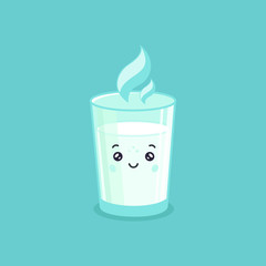 Cute Character Hot Milk Illustration