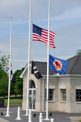 Fototapeta premium American flag memorial Day Veterans Cemetery