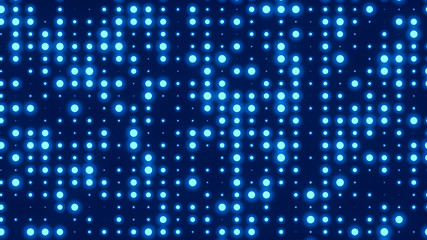 Dot  white blue pattern screen led light gradient texture background. Abstract  technology big data digital background. 3d rendering.