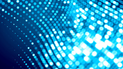 Dot white blue wave light screen gradient texture background. Abstract  technology big data digital background. 3d rendering.