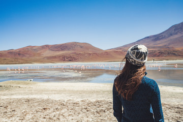 Naklejka premium AMIRANDO LA LAGUNA HEDIONDA