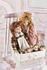 two vintage style dolls