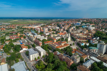 Fototapeta na wymiar Smederevo, aerial drone view of City in Serbia