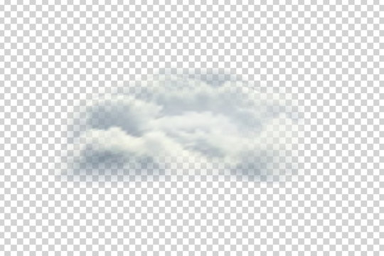 Vector realistic isolated cloud for template decoration and covering on the transparent background. Concept of storm and sky.