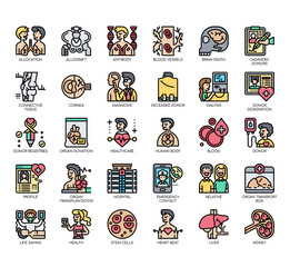 Set of organ donation thin line and pixel perfect icons for any web and app project.