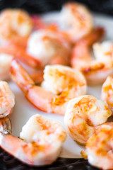 Seared shrimp on a grill pan