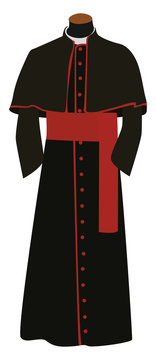 recommend clip art: Black cassock , illustration, vector on white background
