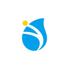 abstract sun drop water symbol logo vector