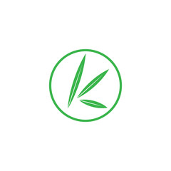 letter k green leaf circle geometric symbol logo vector