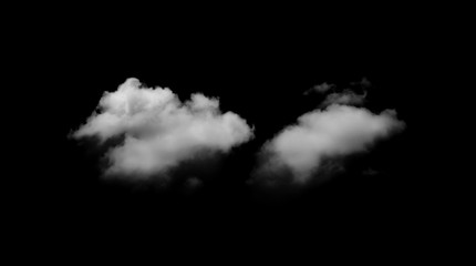 white cloud on black background. Wide sky and clouds dark tone.