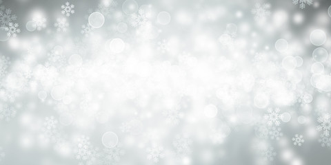 white snow blur abstract background. Bokeh Christmas blurred beautiful shiny Christmas lights
