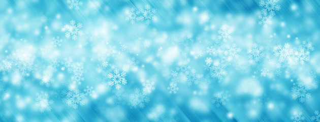 white bokeh blur background / Circle light on blue background / abstract light background