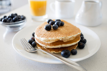 A Stack of Blueberry Pancakes