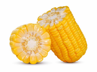 Corncob isolated on white background