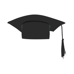 Square graduation cap vector illustration isolated on white background, cartoon design