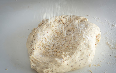 Dough ready and leavening to make homemade bread