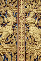 Garudal angels on temple doors in Thailand