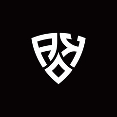 AK monogram logo with modern shield style design template