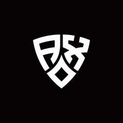 Naklejka premium AX monogram logo with modern shield style design template