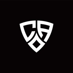 CA monogram logo with modern shield style design template