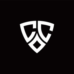 CC monogram logo with modern shield style design template