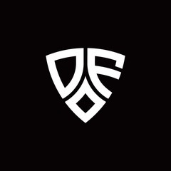 DF monogram logo with modern shield style design template