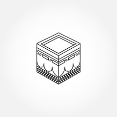 kaaba line icon. islam kaaba isolated line icon