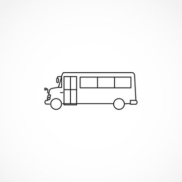 bus line icon. school bus isolated line icon
