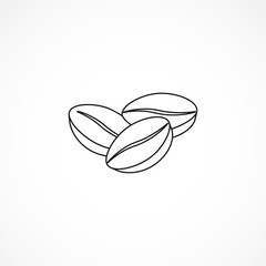 Coffee bean line icon. Coffee bean isolated line icon