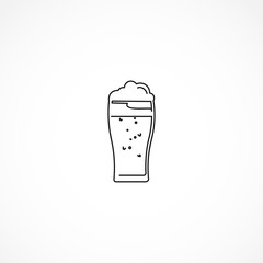 Beer glass line icon. Beer glass isolated line icon