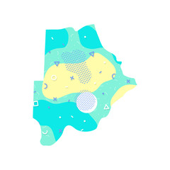 Botswana map Memphis country Africa map illustration vector African isolated on white background
