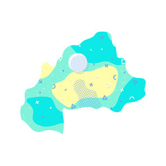 Burkina Faso map Memphis country Africa map illustration vector African isolated on white background
