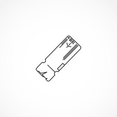 boarding pass icon. airplane ticket line icon. boarding pass isolated line icon