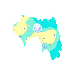 Guinea map Memphis country Africa map illustration vector African isolated on white background
