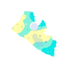 Liberia map Memphis country Africa map illustration vector African isolated on white background
