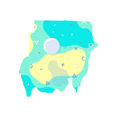 Sudan map Memphis country Africa map illustration vector African isolated on white background
