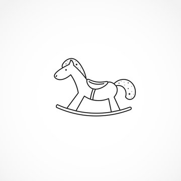 horse toy line icon. horse toy isolated line icon
